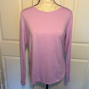 Fabletics Millie Long Sleeve Open Back Athleisure Top Purple Pink Large
